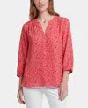 Nydj Pintuck Blouse In Pattern