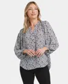 Nydj Long Sleeve Split Neck Top In Adriana