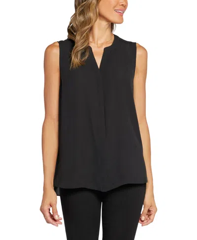 Nydj 's Slvlss Pintuck Blouse Top In Black