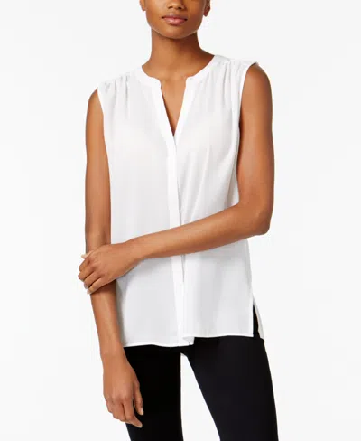 Nydj Women's Sleeveless Pintuck Top In White
