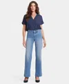 Nydj Teresa Trouser Womens Pocket Denim Wide Leg Jeans In Everly