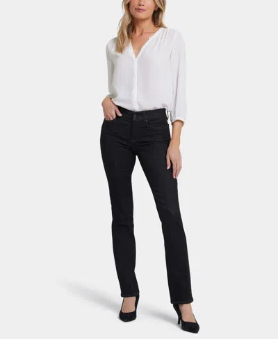 Nydj Sheri Womens Denim High Rise Slim Jeans In Black