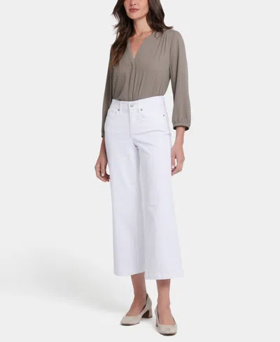 Nydj Women's Waist-match Teresa Wide Leg Ankle Jeans In Gray