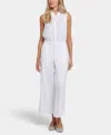 Nydj Waverly Linen Blend Wide Leg Pants In White