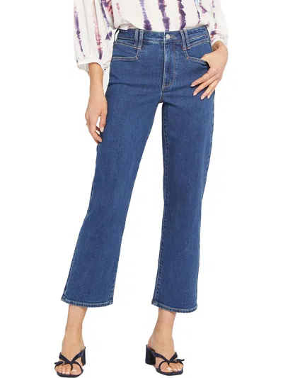 Nydj Womens Ankle Relaxed Straight Leg Jeans In Blue