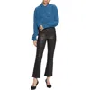 Nydj Womens Coated Lambskin Leather Bootcut Jeans In Black