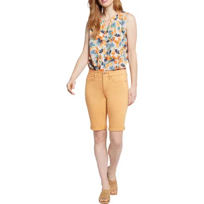 Nydj Womens Cuffed Cotton Denim Shorts In Brown