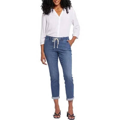 Nydj Womens Cuffed Denim Jogger Jeans In Multi
