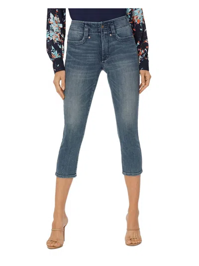 Nydj Womens Denim Medium Wash Capri Jeans In Multi