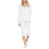 Nydj Womens Eyelet Manmade Hoodie In White