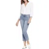 Nydj Womens Frayed Hem Denim Bootcut Jeans In Blue