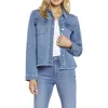 Nydj Womens Frayed Hem Denim Denim Jacket In Lovesick
