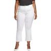 Nydj Womens Frayed Hem Denim Flared Jeans In White