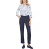 Nydj Womens High Rise Straight Leg Ankle Jeans In Multi