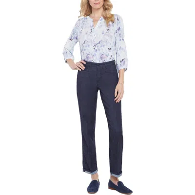 Nydj Womens High Rise Straight Leg Ankle Jeans In Multi