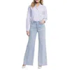 Nydj Womens High Rise Stretch Wide Leg Jeans In Blue