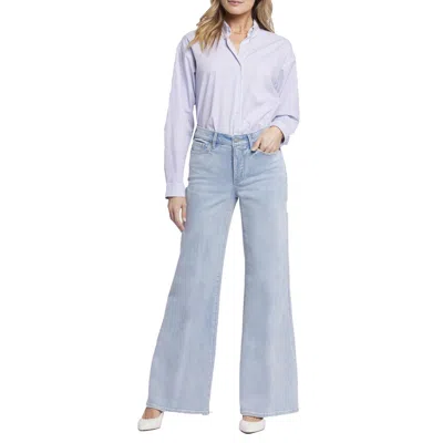 Nydj Womens High Rise Stretch Wide Leg Jeans In Blue