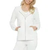 Nydj Womens Hooded Cotton Zip Hoodie In White
