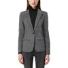 Nydj Womens Houndstooth Ponte One-button Blazer In Gray