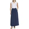 Nydj Womens Pinstripe Tencel Maxi Skirt In Blue