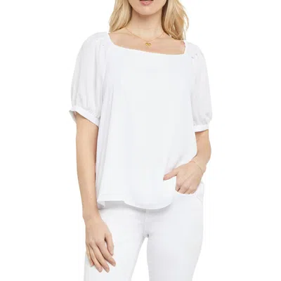 Nydj Womens Pleated Polyester Blouse In White