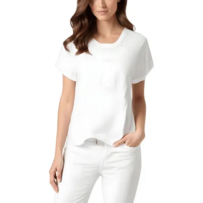 Nydj Womens Pocket Cotton Pullover Top In White