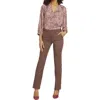 Nydj Womens Pocket Manmade Straight Leg Pants In Coffee Bean