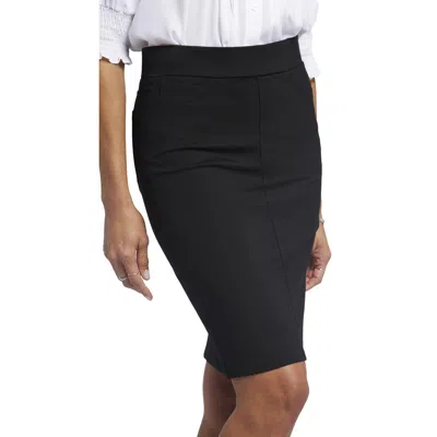 Nydj Womens Pocket Polyester Midi Skirt In Black
