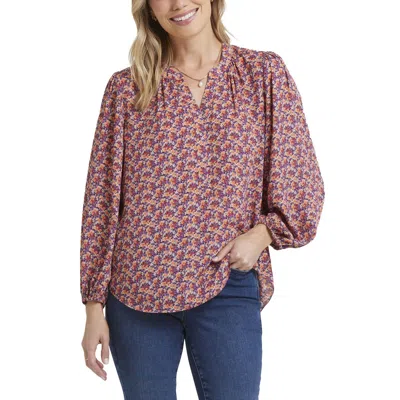 Nydj Womens Recycled Polyester Blouse In Multi