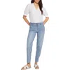Nydj Womens Relaxed Denim Tapered Leg Jeans In Multi