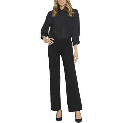 Nydj Womens Relaxed Viscose Straight Leg Pants In Black