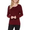 Nydj Womens Ribbed Manmade Crewneck Sweater In Pink