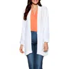 Nydj Womens Ribbed Trim Acrylic Cardigan Sweater In White