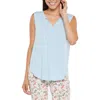 Nydj Plus Womens Ruched Modal Pullover Top In Multi