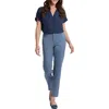 Nydj Womens Slim Mid Rise Dress Pants In Blue Stone