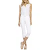 Nydj Womens Slit Denim Cropped Jeans In Optic White