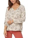 Nydj Womens Snake Print Peasant Blouse In Multi