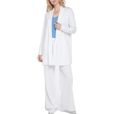 Nydj Womens Solid Polyester Cardigan Sweater In White