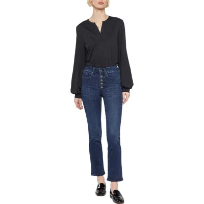 Nydj Womens Stretch Denim Straight Leg Jeans In Brown