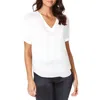 Nydj Womens V-neck Top In White