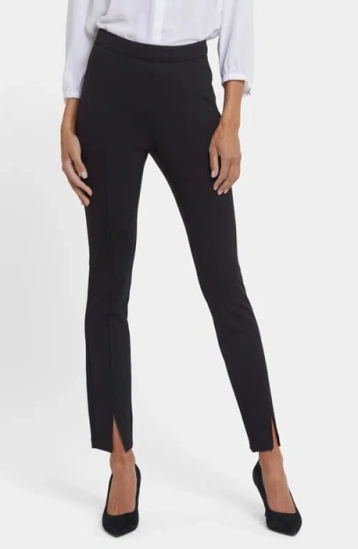 Nydj Zelda Split Hem Slim Straight Leg Pants In Black