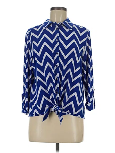 Pre-owned Nygard 3/4 Sleeve Blouse In Blue
