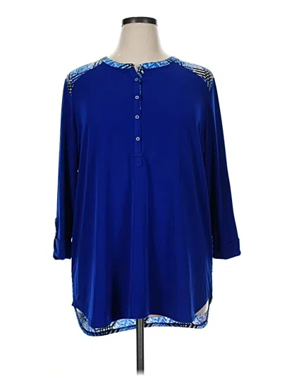 Pre-owned Nygard 3/4 Sleeve Blouse In Blue
