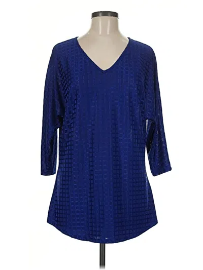 Pre-owned Nygard 3/4 Sleeve Blouse In Blue