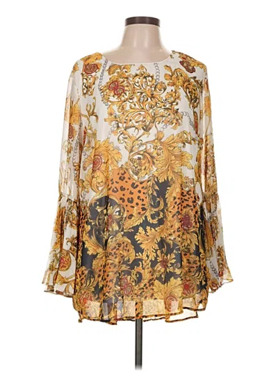 Pre-owned Nygard 3/4 Sleeve Blouse In Gold