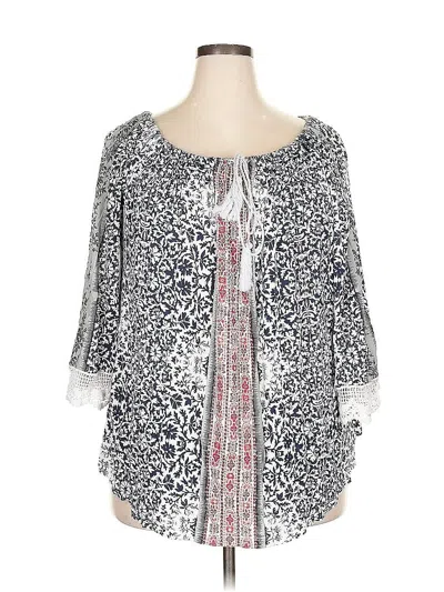 Pre-owned Nygard 3/4 Sleeve Blouse In Silver