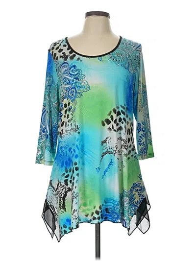 Pre-owned Nygard 3/4 Sleeve Blouse In Teal