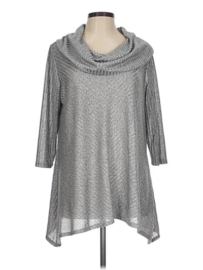 Pre-owned Nygard 3/4 Sleeve Top Silver Cowl Neck Tops