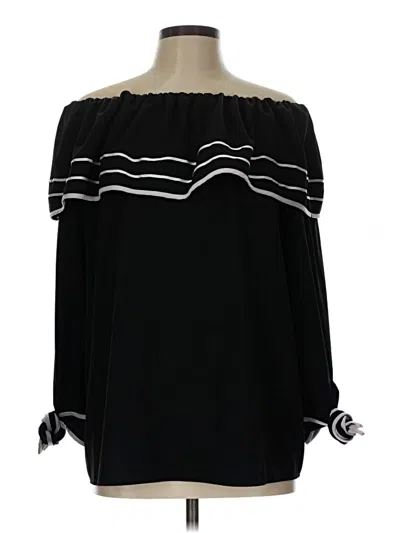 Pre-owned Nygard Long Sleeve Blouse In Black