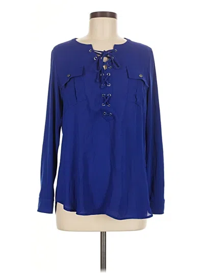 Pre-owned Nygard Long Sleeve Blouse In Blue